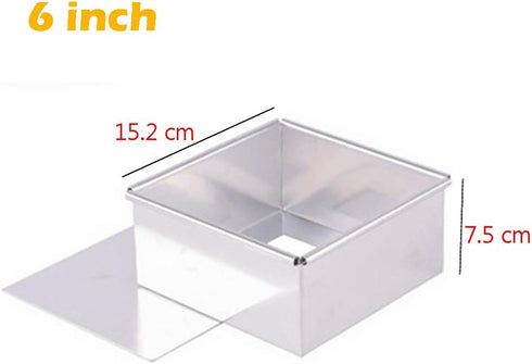 Anodized Aluminum Square Cheesecake Pan Chiffon Cake Mold Baking Mould with Removable Bottom 6 Inch x 6 inch x 3 inch...