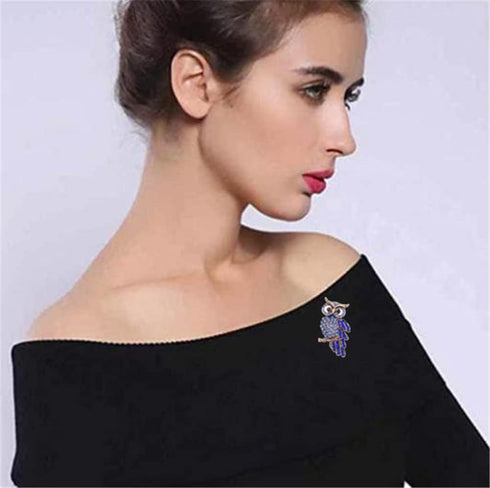 Crystal Owl Brooches For Women Cute Big Blue Eye Owl Bird Brooch Pin Rhinestone Animal Brooch Pins Fashion Jewelry Accessories for Women Men Gift...