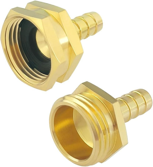 Hooshing 3/8" Garden Hose Repair Kit Male and Female Brass Hose Mender End Repair Connector with Clamps...