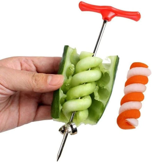 Vegetables Spiral Knife Carving Tool Potato Carrot Cucumber Salad Chopper Manual Spiral Screw Slicer Cutter Spiralizer (6.5 inches, 1 PCS)...