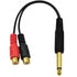 Qaoquda 6.35mm to 2 RCA Cable, Gold Plated 1/4 inch Mono TS Male to 2 Dual RCA Female Plug Y Splitter Adapter Cable - 8 Inch......