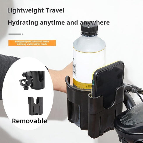 2-in-1 Versatile Bike and Stroller Cup Cellphone Holder - Universal Bicycle Water Bottle Cage for Cyclists, Baby Bottle Rack for Moms. (Pink)...