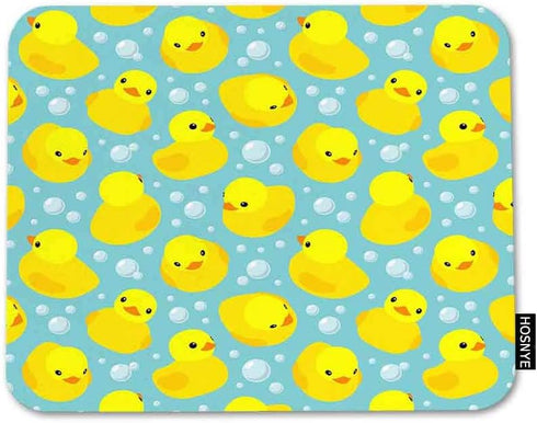 HOSNYE Yellow Rubber Ducks Mousepad Non-Slip Rubber Gaming Mouse Pad on Blue Bubbles Background Rectangle Mouse Pads for Computers Laptop...