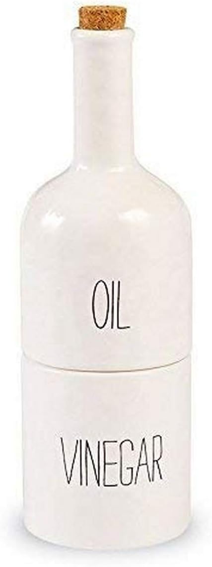 Stacked Oil and Vinegar Decanter Set, White...