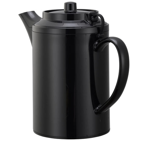 Service Ideas TST612BL Double wall Teapot with Tether, Plastic, 16 oz., Black...