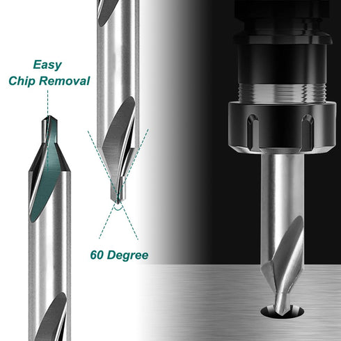 8Pcs HSS Center Drill Bits Set 60-Degree Angle Combined Countersink Drill Bit Tool High Speed Steel Countersink Tools for Lathe Mill Metalworking ...