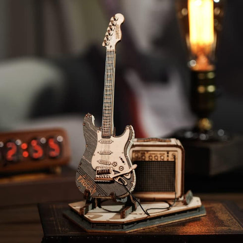 ROKR Wooden 3D Puzzles for Adults Guitar, Musical Instrument Model Kit 3D Puzzles for Teens and Kids to Build, Desk Decor/DIY Hobbies/Gifts for Fa...