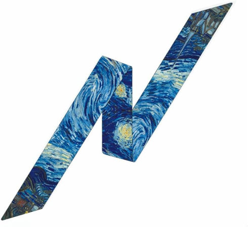 Women's Van Gogh Oil Painting HairBand Long Ribbon Mini Scarf Fashion Decorative Strap of Handbag...