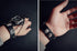 Fashion Hip-Hop Punk Skull Watch for Men Women Black Wide Leather Cuff Band Watch Cool Style Wrist Watches,Chains Locomotive Glove Watch...