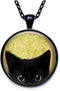 Black Cat Necklace - Peeking Black Cat Pendant - Cute Black Cat Jewelry...