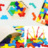 2 Pack Wooden Russian Blocks Puzzle + Hexagon Puzzles for Kids & Adults, Wooden Block Puzzle Intelligence Brain Teasers Toy Logic Game STEM Educat...