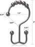Shower Curtain Hooks Rust Resistant Shower Curtain Rings Metal Double Glide Rollers Shower Hooks for Bathroom Shower Curtain Rods Curtains, Set of...