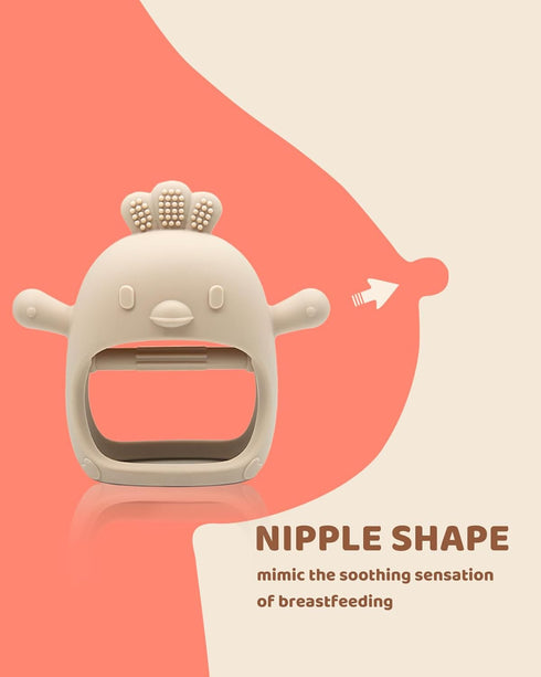 2 Packs Baby Teething Toy for 0-6 6-12 Months, Food Grade Silicone Teething Mitten, Anti Dropping Wrist Hand Teethers Baby Chew Toys for Sucking N...
