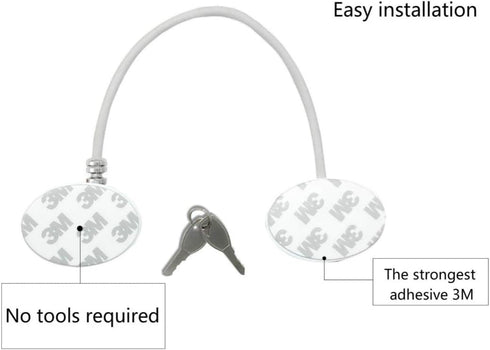 1 Pack Refrigerator Lock with 2 Keys, Refrigerator Lock Dorm Freezer Door Lock and Child Safety Cabinet Lock with Strong Adhesive....
