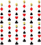 Casino Foil String Decorations - 7' (Pack of 6) - Red, Black, & Gold Casino Party Icons - Perfect for Game Night, Vegas-Themed Events, and More...