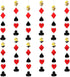 Casino Foil String Decorations - 7' (Pack of 6) - Red, Black, & Gold Casino Party Icons - Perfect for Game Night, Vegas-Themed Events, and More...
