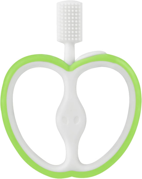 PandaEar 2 Pack Baby Toothbrush, Silicone Double-Sided Oral Care Teether Brush for Infant 6 to 12 Months, Easy to Hold -Green & Red...