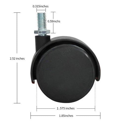 VIZ-PRO Mobile Whiteboard Caster Wheels, Black, Set of 4...