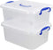 8 Liter Clear Plastic Storage Bins, 2 Packs Storage Boxes with Lids...