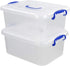 8 Liter Clear Plastic Storage Bins, 2 Packs Storage Boxes with Lids...