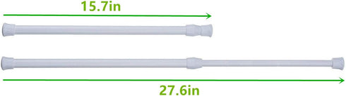 Tension Rods, 4 Pack 15.7-28 Inches Adjustable Spring Steel Cupboard Bars Tension Curtain Rod Shower Rod Extendable Width...