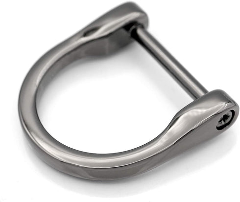CRAFTMEMORE D-Rings Screw in Shackle Horseshoe D Ring DIY Key Holder Purse Accessories for 1 Inch Strap 4 Pack (Gunmetal)...