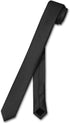 Vesuvio Napoli Narrow NeckTie Extra Skinny BLACK Color Men's Thin 1.5" Neck Tie...