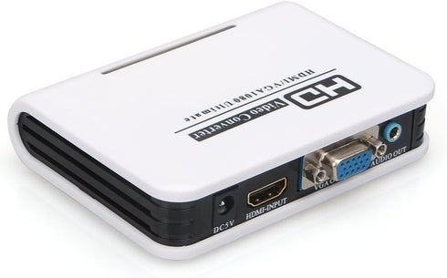 Megulla® MG-H2V100 HDMI to VGA Converter Adapter with 3.5mm Stereo Audio Output, HDMI HD Input to VGA Output Adapter for PC, Laptop, Blu-Ray, DVD ...