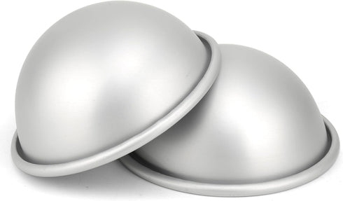 5 Inch Dome Cake Pan, 2 PCS Half Ball cake pan, Hemisphere Cake Mold, Kids DIY 3D Soccer Cake Pan, Aluminum Alloy Cake Molds Nonstick Baking Tools...