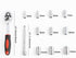 Ratchet Socket Wrench Set 1/4 Inch Drive, Mechanic Tool Kit with 4mm-13mm Metric Sockets, Release Ratchet Handle and Extension bar,Plastic Rack 12...
