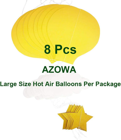 AZOWA Large Size Orange Hot Air Balloon Decorations Pack of 8...