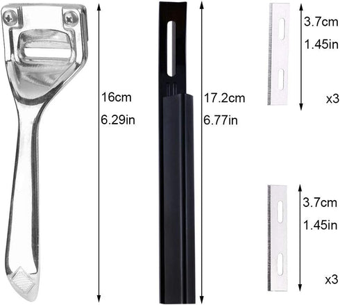 Skiving Knife, Metal Leather Skiver, Leather Craft Tools Skiver, Heavy Duty Hand Skiver for Leather, 6 Pieces Skiver Blades for Leather Craft DIY ...