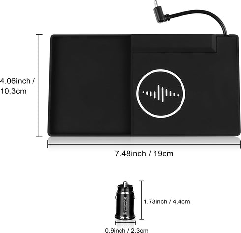 Silicone Wireless Phone Charging Pad Dual Charging Ports Charger Station for 2022 2023 2024 Mitsubishi Outlander 15W Adapter for Smartphone...