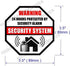 Front Self Adhesive Vinyl Outdoor/Indoor (4 Pack) 89mm X 89mm Home Business Security Burglar Alarm System Window Door Warning Alert Sticker Decals...