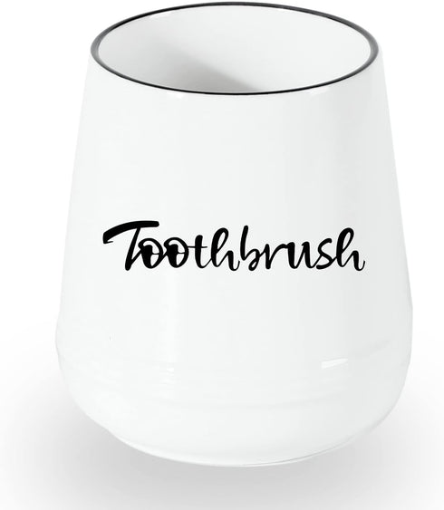 LEETOYI Porcelain Toothbrush Holder for Bathroom Vanity and Countertop, Brushing Holder Easy to Clean (White)...