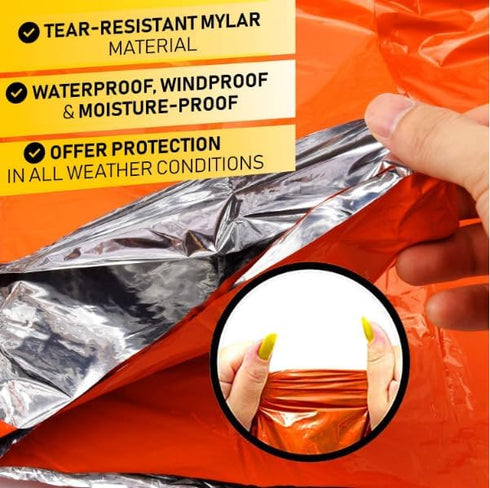 GALAXYLENSE Galaxy Thermal Mylar Emergency Ponchos Raincoat Blanket Reversible Survival Gear for Sport Outdoor Camping Hiking Traveling with Whist...