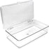 Isaac Jacobs Small Stackable Organizer Bin (10.75” x 6.5” x 2.4”) w Hinged Lid Clear Storage Box Home Office School Fridge Bathroom Kitchen Pantry...