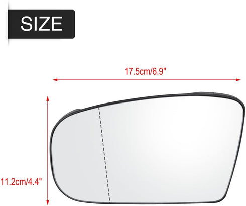 Side Wing Mirror Glass, 2208100121 Car Left Door Side Wing Mirror Glass Wide Angle for Mercedes W220 W215...