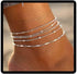 Boho Beaded Anklets Silver Multilayer Bead Chain Anklet Bracelets Beach Accessories Foot Jewelry Adjustable for Women...