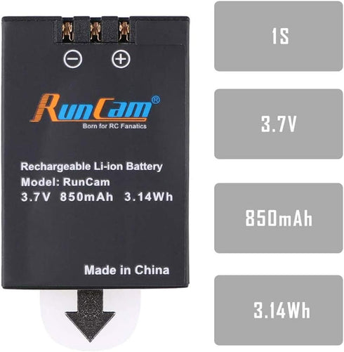 RunCam 850mAh 3.7V Removable Camera Battery 6 2 2 4K/Scope Cam Lite/Scope Cam4K HD Camera Rechargeable Li-Ion Battery (1PCS Battery)...