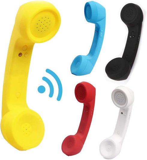 Cordless Telephone Handset, Retro Wireless Mobile Phone Telephone Handset Receivers Headphones Radiation Proof Stereo Convenient Call Cell Phone(W...