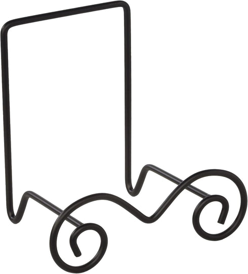 TRIPAR Large Square Black Wire Easel, Metal Finish (7.7-Inch Depth) - Tabletop Display - Handcrafted Scroll Designs for Sleek & Modern Look - Perf...