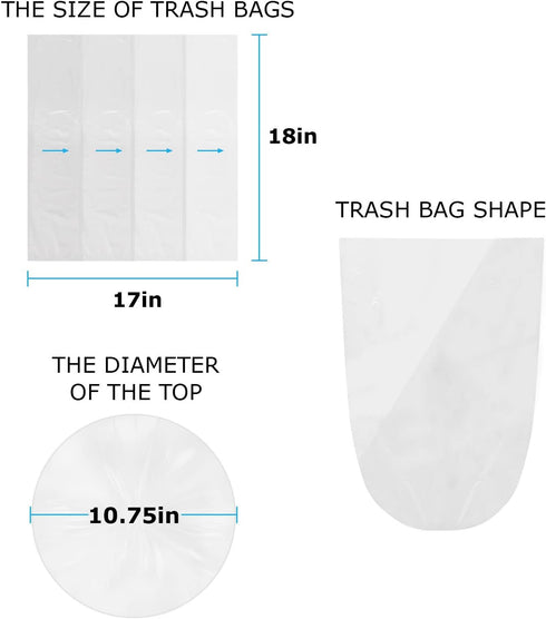 Blue donuts 4 Gallon trash bag liner 500 Count, Garbage bags, 17”x 18” Clear Leak proof Waste basket bin liners for bathroom, office and bedrooms...