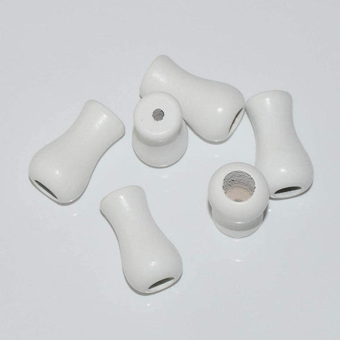 Cutelec 10pcs Real Wood Cord Tassels White Tassels for Window Blinds Brown Cord Knobs Wooden Hanging Ball Pulls for Curtain Craft...