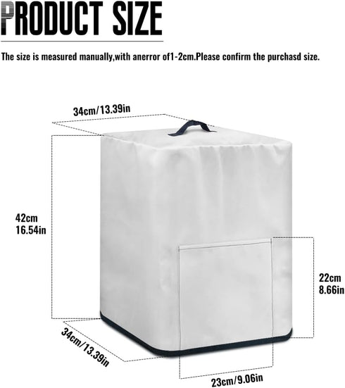 Air Fryer Cover Dust Cover, Dust Protection Insulated Kitchen Appliance Cover with Top Handle and Front Pockets for Women Gift, White Marble...
