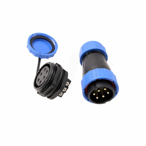 TY28 6 Pin 25A Aviation Waterproof Connector Male Female 12ga Wire Plug Socket Screw-Crimp Solder-Free Quick-Disconnect for Power Device Automotiv...
