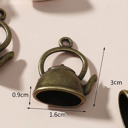 30 Pcs Metal Teapot Charms Pendants Mini Teapot Pendants Vintage Tea Kettle Charms Bulk Pendant for DIY Crafts Bracelet Earrings Necklace Jewelry ...