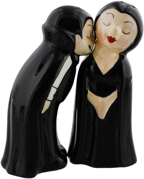 Pacific Giftware Vampire Love at First Bite Magnetic Kissing Ceramic Salt and Pepper Shakers Set...