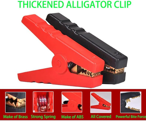 10AWG Battery Alligator Clips,SAE Quick Release Adapter to Alligator Clips with 2FT,SAE Clip Connectors Extension Charging Cable for Cars Motorcyc...