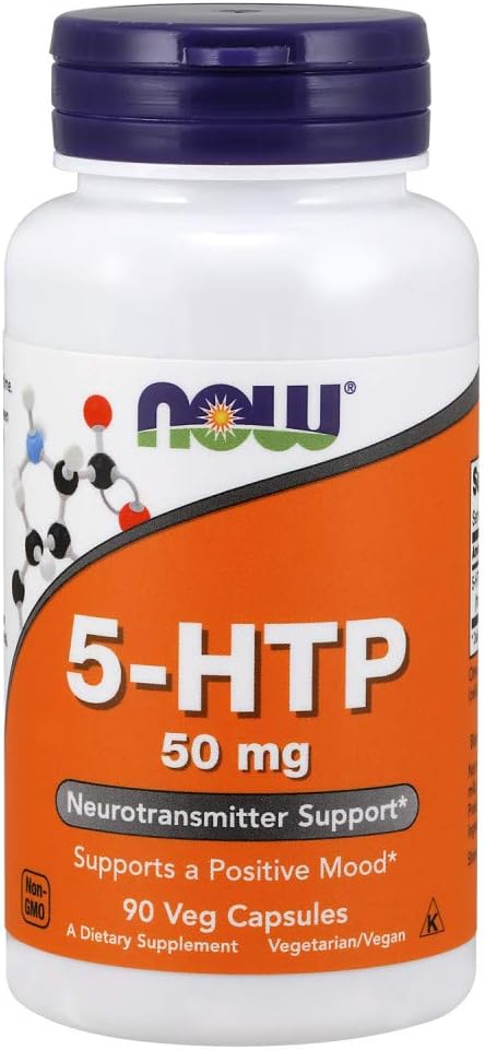 NOW Supplements, 5-HTP (5-hydroxytryptophan) 50 mg, Neurotransmitter Support*, 90 Veg Capsules...